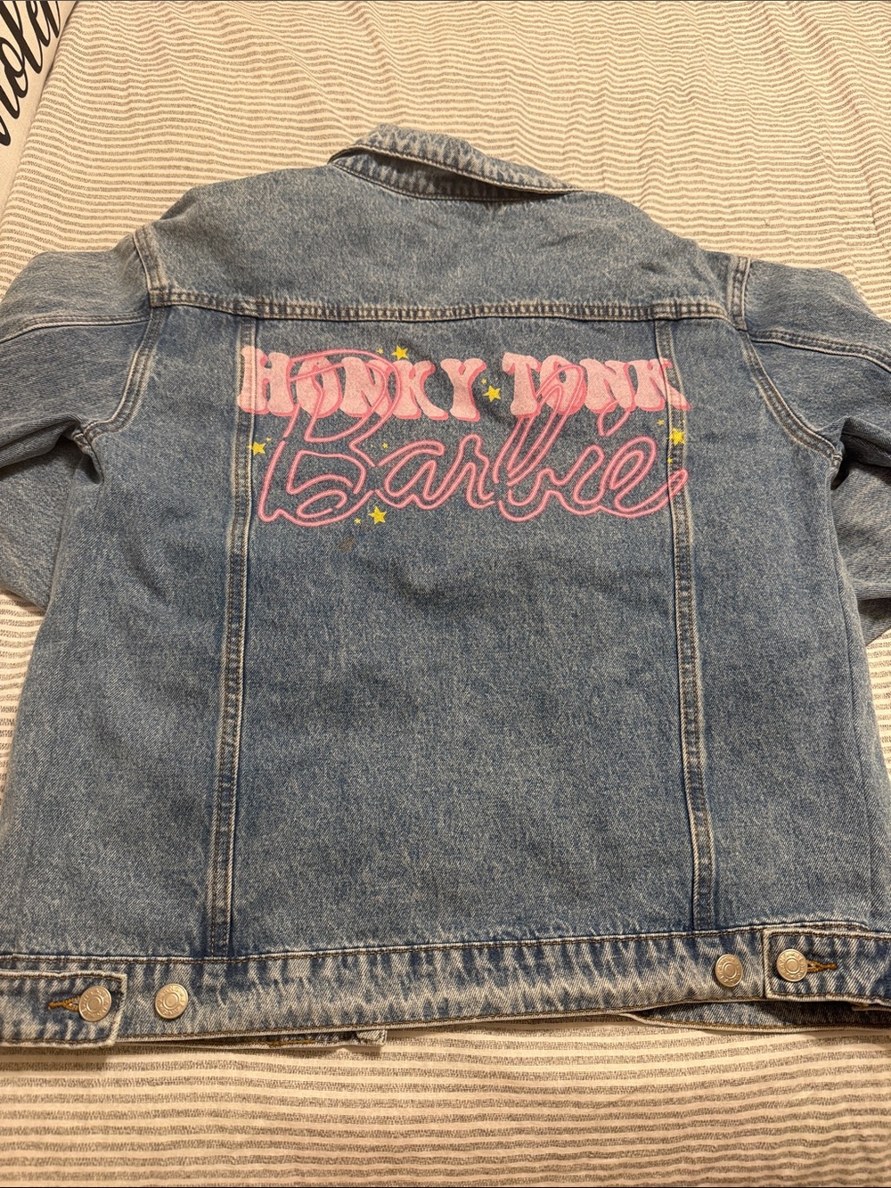 Super Mrkt brand "Honky Tonk Barbie" Jean jacket